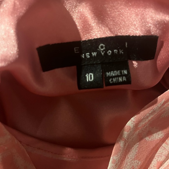 Pink & white organza paisley dress. Flower detail, bias cut. Fits Size 4-10 - Picture 3 of 6